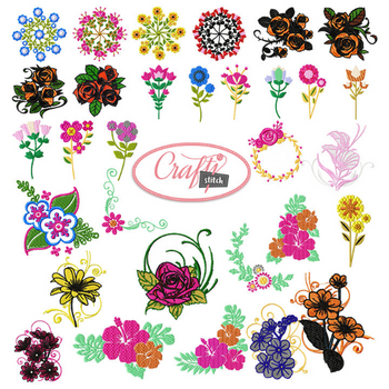 4x4 Hoop Flower Special - 65 Floral Machine Embroidery Designs! 4x4 Hoop Flower Special - 65 Floral Machine Embroidery Designs!
