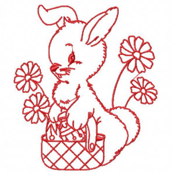 Easter Redwork Bunnies Collection #02 Machine Embroidery Design Easter Redwork Bunnies Collection #02 Machine Embroidery Design