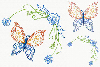 Beautiful Butterfly and Floral #09 Machine Embroidery Designs Beautiful Butterfly and Floral #09 Machine Embroidery Designs