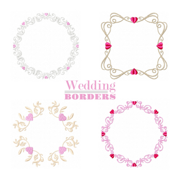 Machine Embroidery Designs - Wedding Borders Collection of 4 Machine Embroidery Designs - Wedding Borders Collection of 4