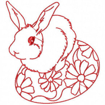 Easter Redwork Bunnies Collection #06 Machine Embroidery Design Easter Redwork Bunnies Collection #06 Machine Embroidery Design