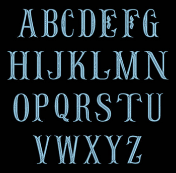 Machine Embroidery Font - Fishtail Font Machine Embroidery Font - Fishtail Font