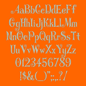 Machine Embroidery Font - Curlies Font Machine Embroidery Font - Curlies Font