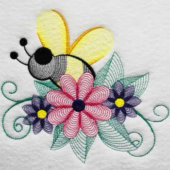 Machine Embroidery Designs - Bees And Flowers Collection of 6 Machine Embroidery Designs - Bees And Flowers Collection of 6