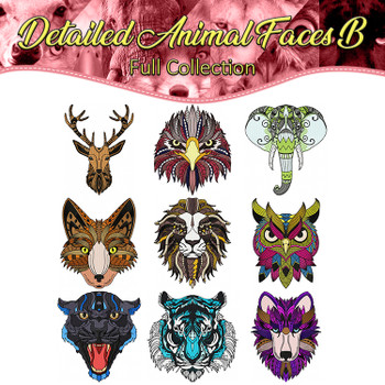 Detailed Animal Faces B Full Collection Detailed Animal Faces B Full Collection