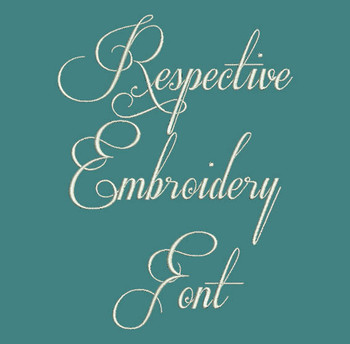 Beautiful Cursive Script - Respective Regular Machine Embroidery Font Now Includes BX Format! Beautiful Cursive Script - Respective Regular Machine Embroidery Font Now Includes BX Format!