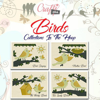 Birds 4 pack mug rug prod pic 1 Birds 4 pack mug rug prod pic 1
