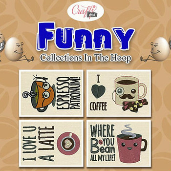 Funny Mug Rug 4 Pack In The Hoop Machine Embroidery Design Funny Mug Rug 4 Pack In The Hoop Machine Embroidery Design