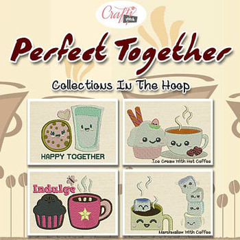 Perfect Together Mug Rug 4 Pack In The Hoop Machine Embroidery Design Perfect Together Mug Rug 4 Pack In The Hoop Machine Embroidery Design