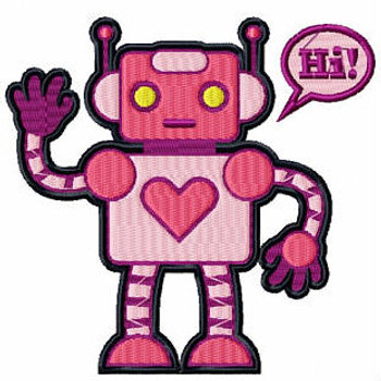Love Cyborg - Robot Collection #08 Stitched and Applique Machine Embroidery Design Love Cyborg - Robot Collection #08 Stitched and Applique Machine Embroidery Design