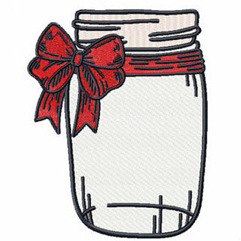 Red Bow Mason Jar - Canning Jars #01 Machine Embroidery Design Red Bow Mason Jar - Canning Jars #01 Machine Embroidery Design