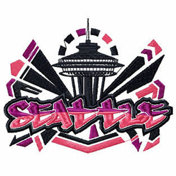 Seattle - Geography Graffiti Collection #09 Machine Embroidery Design Seattle - Geography Graffiti Collection #09 Machine Embroidery Design