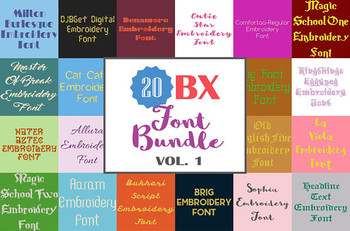 20 BX Fonts - Font Bundle 1 - 20 Embrilliance Machine Embroidery Fonts 20 BX Fonts - Font Bundle 1 - 20 Embrilliance Machine Embroidery Fonts
