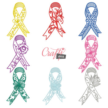 Awareness Ribbons - 8 Free Machine Embroidery Designs Awareness Ribbons - 8 Free Machine Embroidery Designs