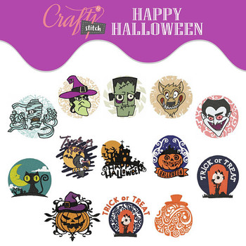 Happy Halloween Collection of 13 Machine Embroidery Designs Happy Halloween Collection of 13 Machine Embroidery Designs