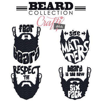 Beard Collection of 4 Machine Embroidery Designs Beard Collection of 4 Machine Embroidery Designs