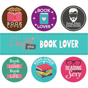 Book Lover Collection 6 Machine Embroidery Designs Book Lover Collection 6 Machine Embroidery Designs