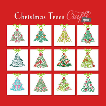 Christmas Tree Collection of 12 Machine Embroidery Designs Christmas Tree Collection of 12 Machine Embroidery Designs