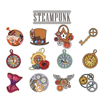 Steampunk Collection of 12 Machine Embroidery Designs Steampunk Collection of 12 Machine Embroidery Designs
