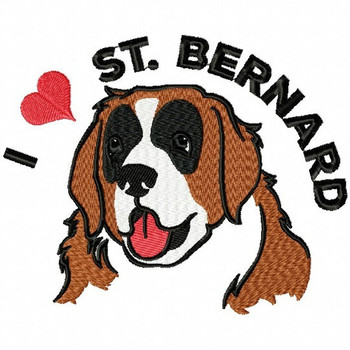 I love St. Bernard - St. Bernard Collection #02 Machine Embroidery Design I love St. Bernard - St. Bernard Collection #02 Machine Embroidery Design