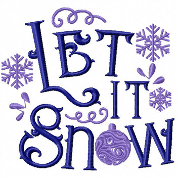 Let it Snow - Christmas Typography #09 Machine Embroidery Design Let it Snow - Christmas Typography #09 Machine Embroidery Design