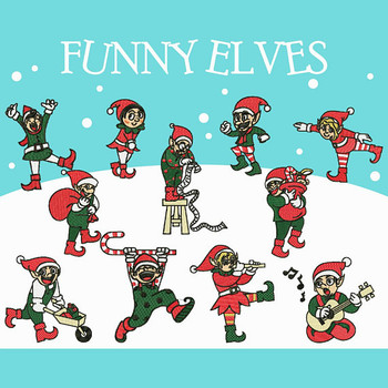 Funny Elves Collection of 12 Machine Embroidery Designs Funny Elves Collection of 12 Machine Embroidery Designs
