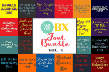 20 BX Fonts - Font Bundle 4 - 20 Embrilliance Machine Embroidery Fonts 20 BX Fonts - Font Bundle 4 - 20 Embrilliance Machine Embroidery Fonts