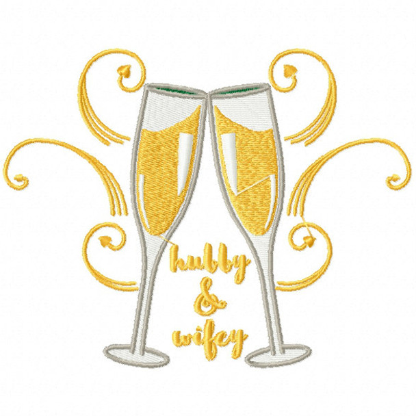 machine embroidery design champagne toast collection 03
