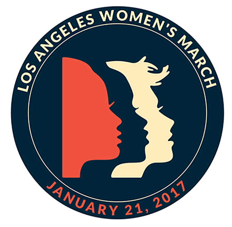 Women's March Los Angeles California 2017 Round Patch with Faces