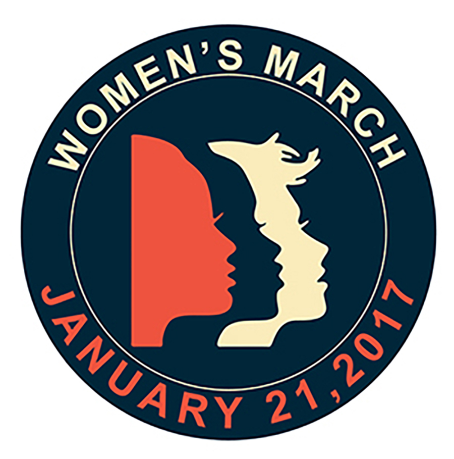 Women's March Patch with faces January 21, 2017 round 2 1/2"