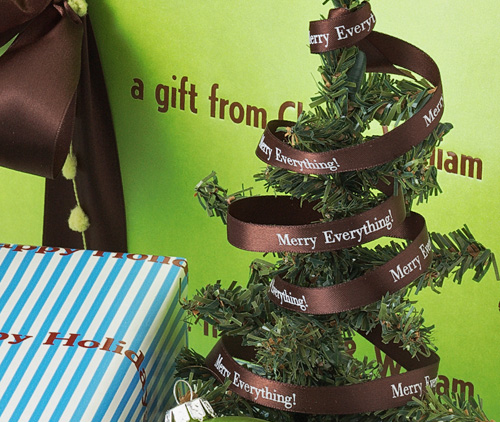 Personalized 3/8" Satin Christmas Ribbon