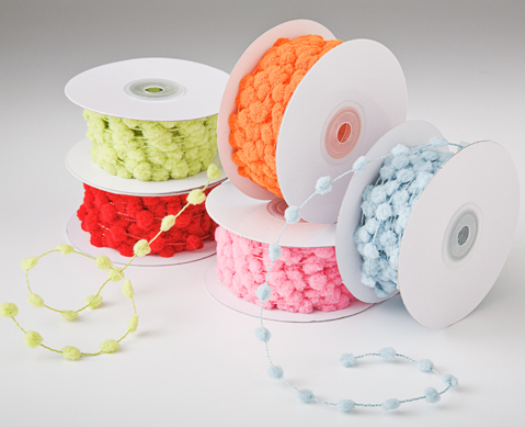 Pom Pom Wire Edge Ribbon