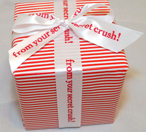 Personalized Printed 1 1/2" Satin Valentine Ribbon
