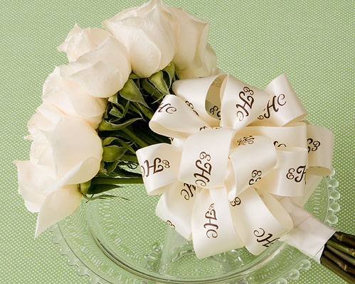 Personalized 1 1/2" Satin Wedding Ribbon