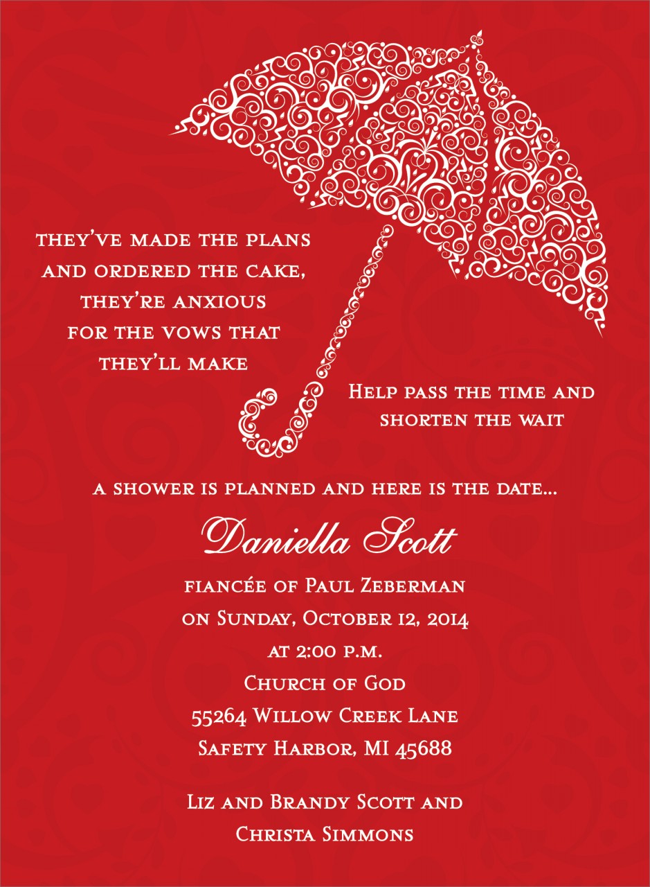 Red Umbrella Invitation