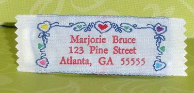 Heart Border Pre-Designed Woven Fabric Clothing Labels