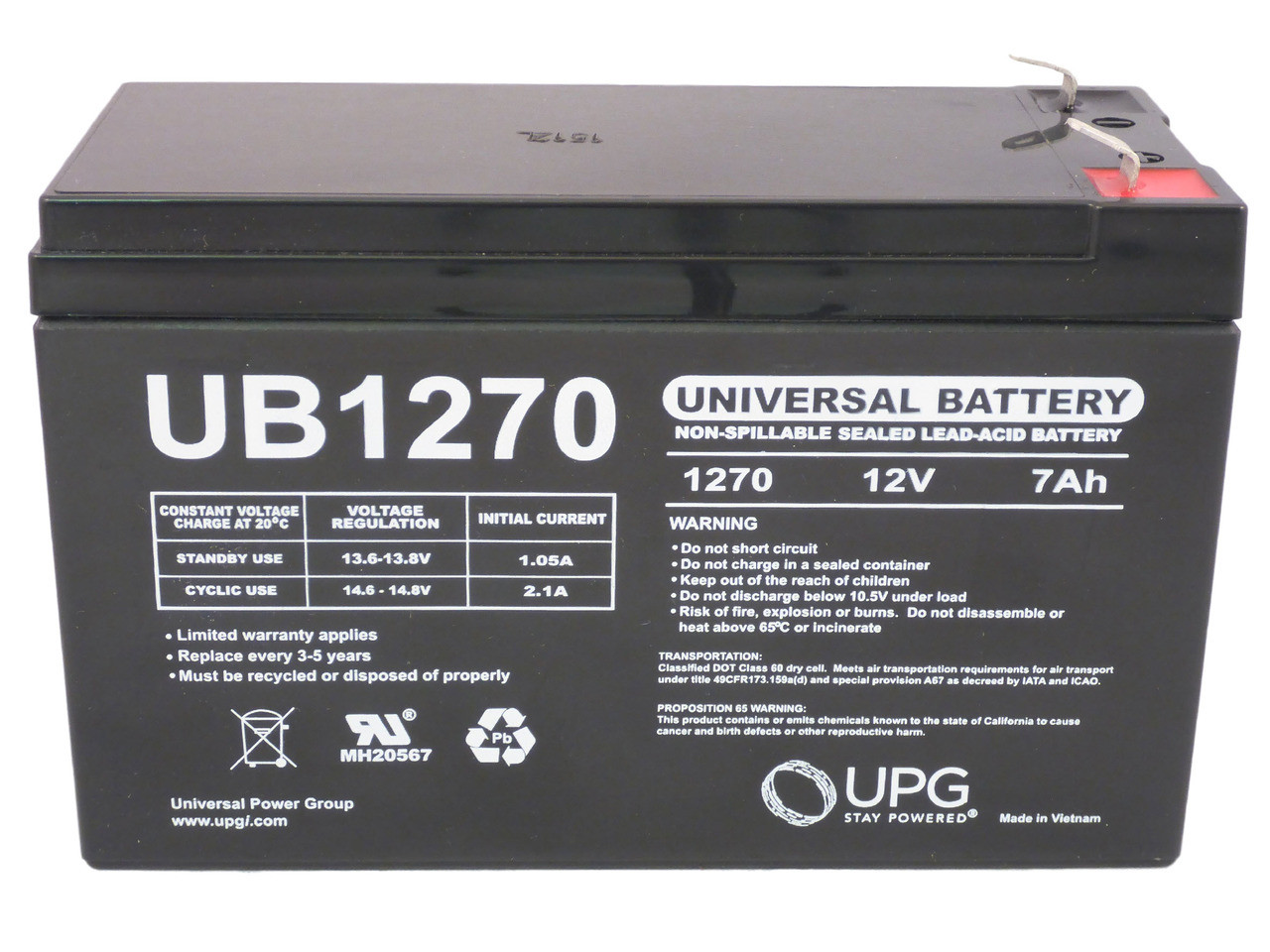 12 Volt 7 Amp Hour Sealed Lead Acid Battery| Batteryspecialist.ca