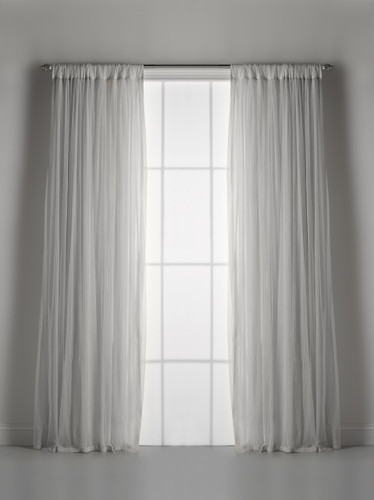 Couture Dreams Whisper Grey Window Curtain (pair) Couture Dreams Whisper Grey Window Curtain (pair)