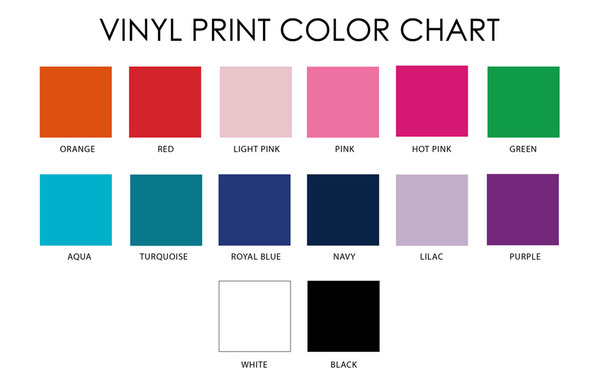 Wording Print Color Chart