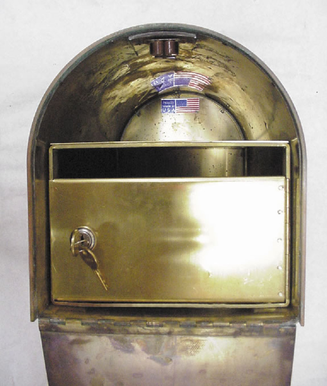 Brass Lockable Mailbox with Post Curbside Secure Locking Mailboxes