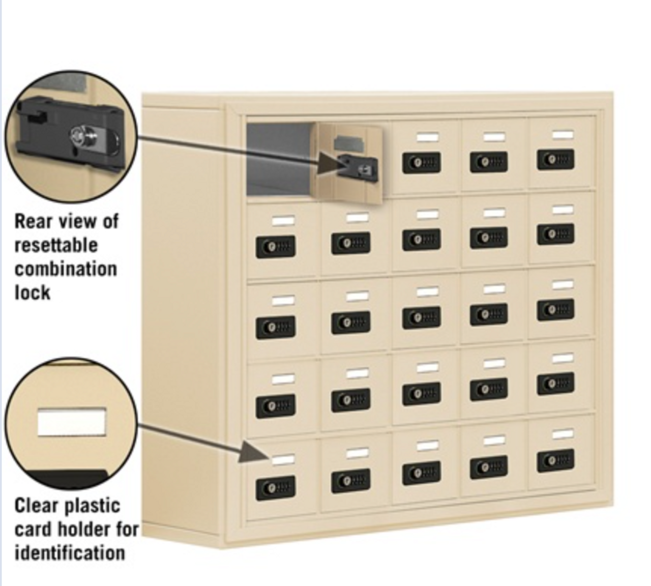 Cell Phone Lockers with Resettable Combination Locks Wall Safes and