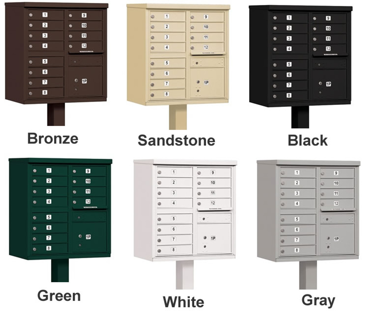 Cluster Mailbox 12 Unit USPS Approved CBU with Pedestal Locking
