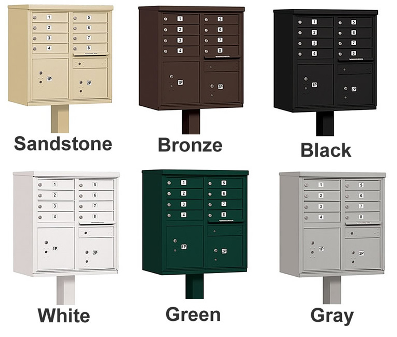Cluster Mailbox 8 Unit USPS Approved CBU with Pedestal Locking
