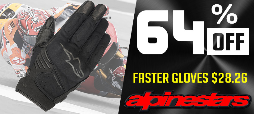 Save 64% on Alpinestars Faster Gloves Save 64% on Alpinestars Faster Gloves