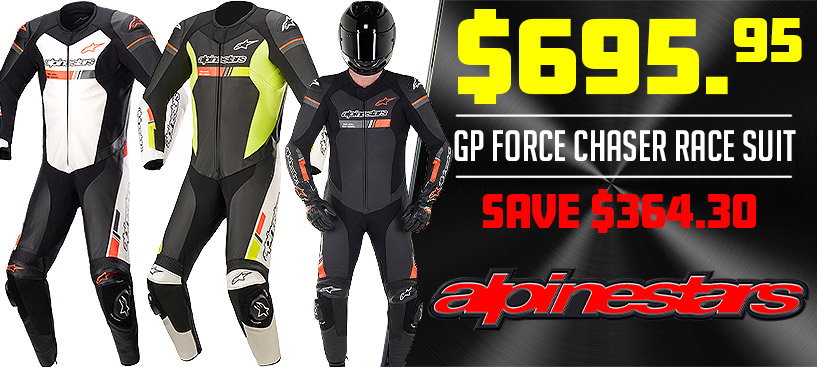 Alpinestars GP Force Chaser One Piece Leather Race Suit only $695.65 Alpinestars GP Force Chaser One Piece Leather Race Suit only $695.65