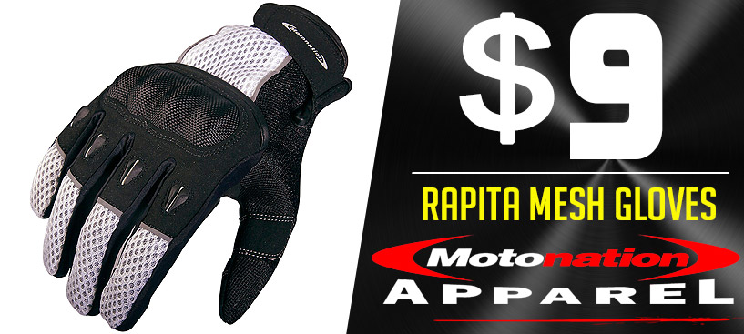 Motonation Rapita Short Mesh Gloves Only $9.00