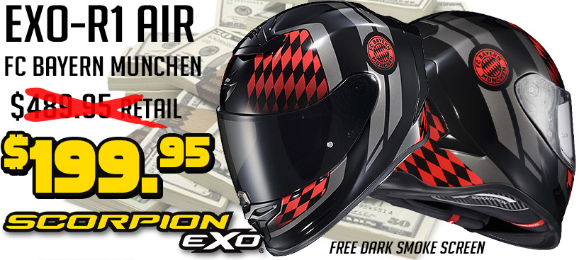 Scorpion EXO-R1 Air FC Bayern Munchen Helmet Save $290 Scorpion EXO-R1 Air FC Bayern Munchen Helmet Save $290