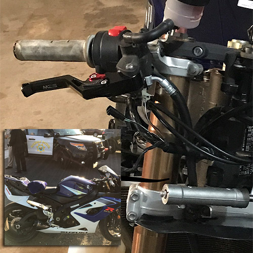 MZS Lever on The Crashed GSXR 1000