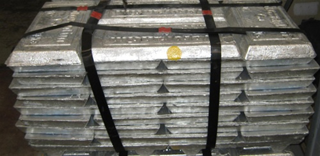Bundle of Zinc Ingots (99.99) SHG 1000 Pounds 1.99 LBS RotoMetals