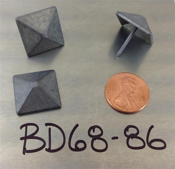BD68 - Pewter Pyramid Nail/Clavos Head - Head Size: 3/4" Nail Length: 5/8" - 80/box BD68 - Pewter Pyramid Nail/Clavos Head - Head Size: 3/4" Nail Length: 5/8" - 80/box